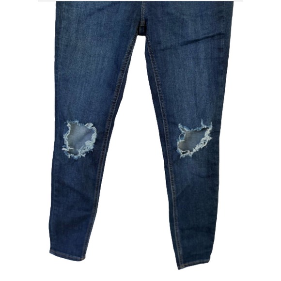 Free People Busted Knee Distressed Straight Leg Jeans - Picture 4 of 10